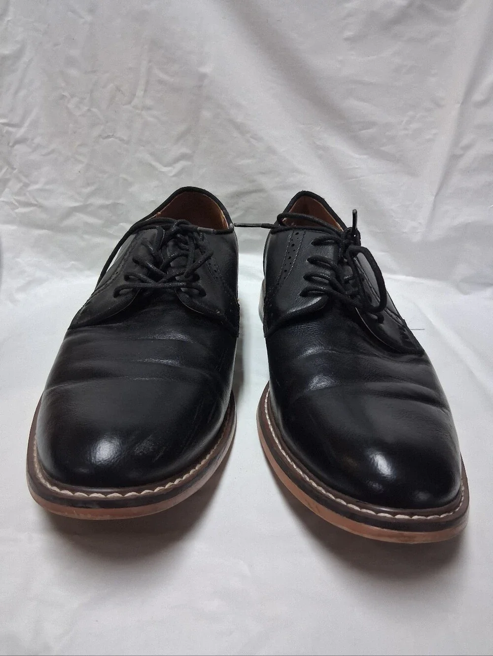 Steve Madden Ortholite Men's Black Leather Derby Shoes Size 9 Preowned